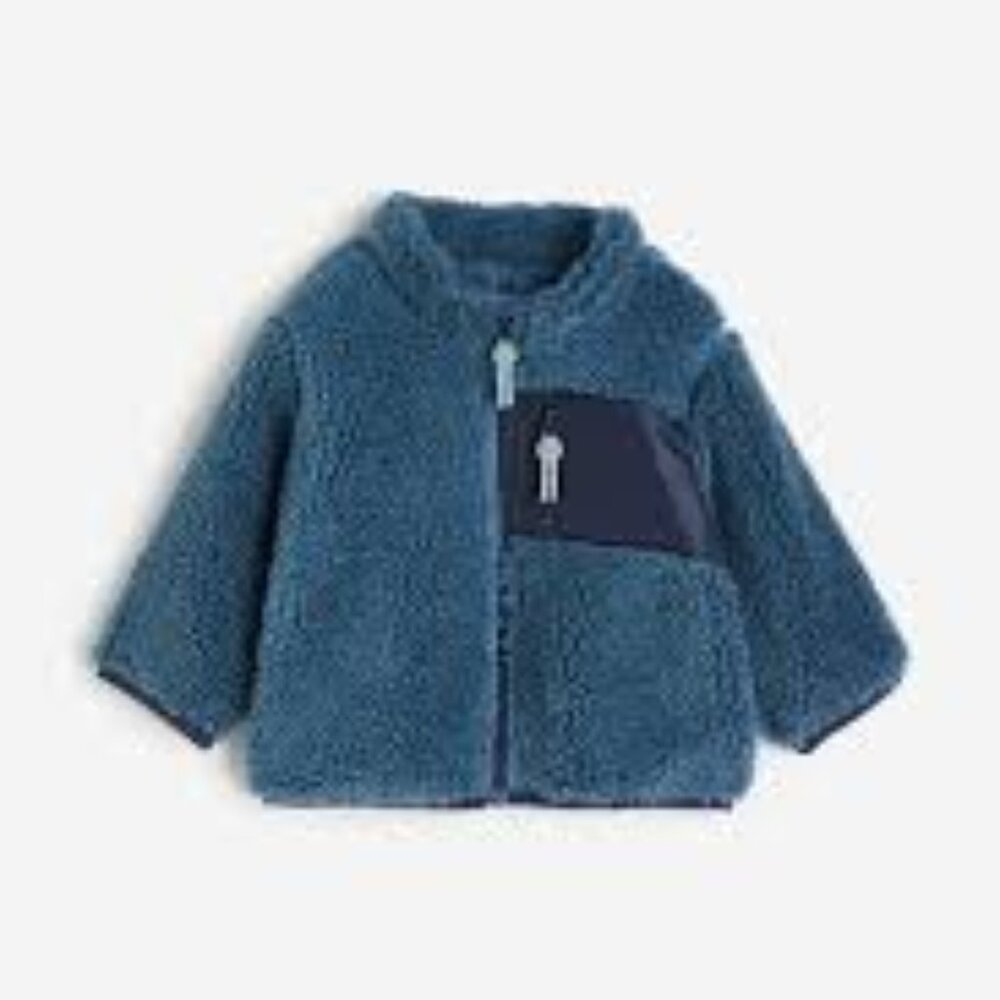 H&M Teddy Jacket, Dark turquoise, 12m